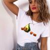 Cute Avocado Printed T-Shirt Short Sleeve Neck Fashion Casual Sport Aesthetic Gothic Clothes Summer Graphic Women'S T Shirt Gift
