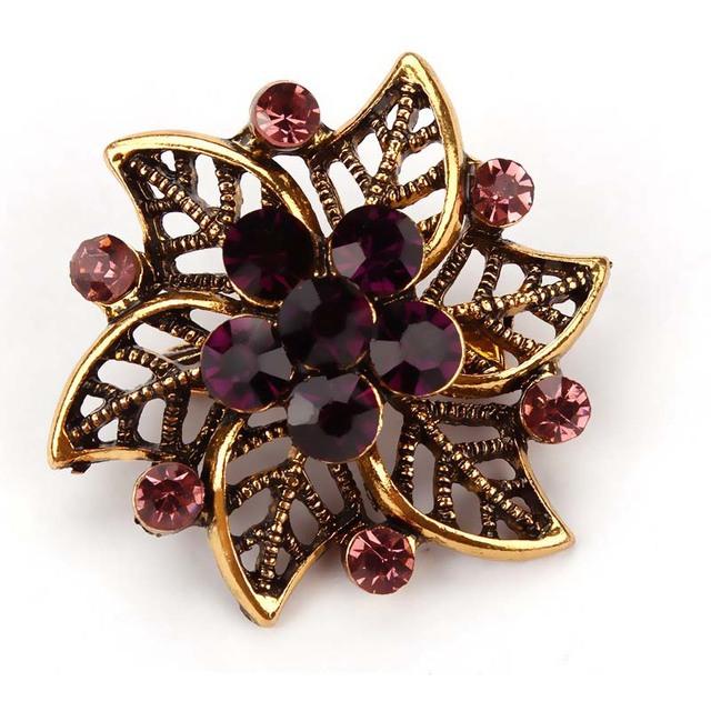 Baiduqiandu Brand Crystal Rhinestones Flower Pins And Brooches For Women Dress Party Or Diy Wedding Bouquets Jewelry