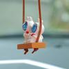 Swing Astronaut Car Pendant Space Rabbit Shape Decorative Tree Pendant With Lanyard Funny Colorful Car Ornaments For Walls Doors