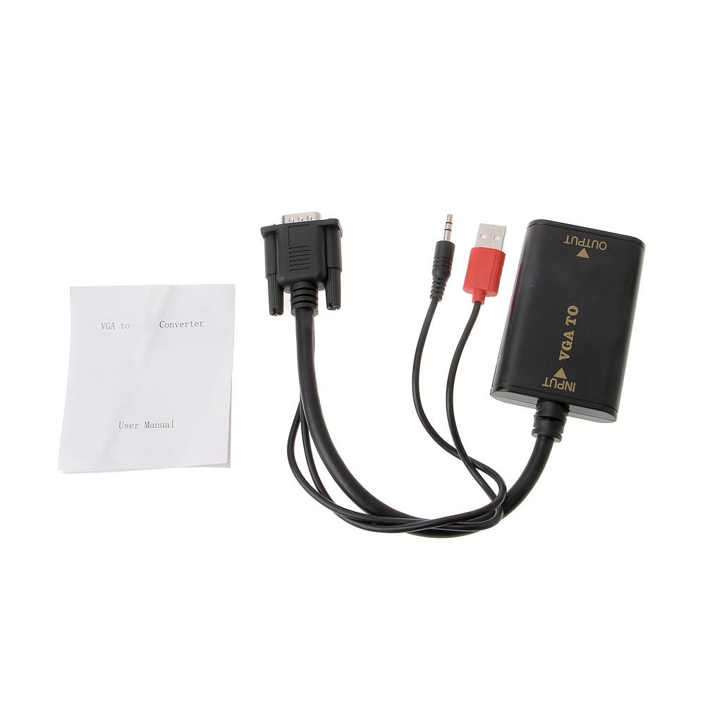 

VGA-HDMI-совместимый преобразователь 1080P AV-кабель-адаптер со звуком для