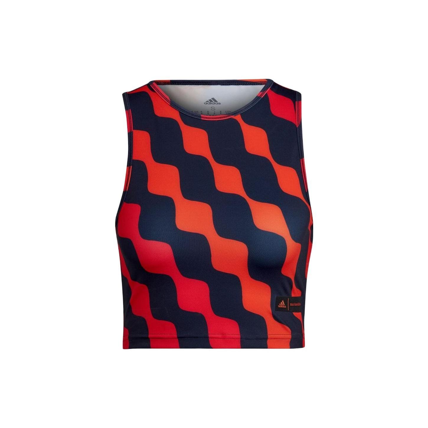 (WMNS) adidas x Marimekko Train Icons Print Tank Top Asia Sizing Orange Navy Women s HH8735 XL