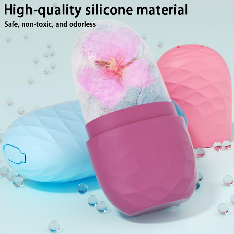 Silicone Cube Tray Shape Face Facial Ice Roller Massage Face Massage Roller Facial Reusable Ice Face Roller Skincare Tool