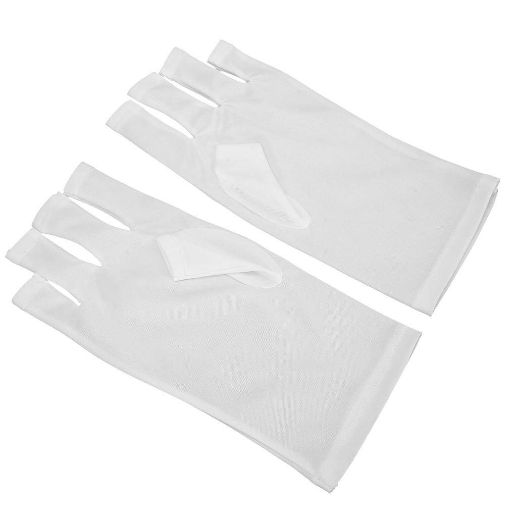 1 Pair AntiUV Glove LED Nail Art Curing Lamp UV Protection Glove Nail Art Skin Care Glove(White )