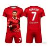 Sommer Neue Mode Ronaldo #7 Fußballtrikot Sport Training Spiel Kurzarm T-Shirt und Shorts Set Locker Familie Kinder T-Shirts