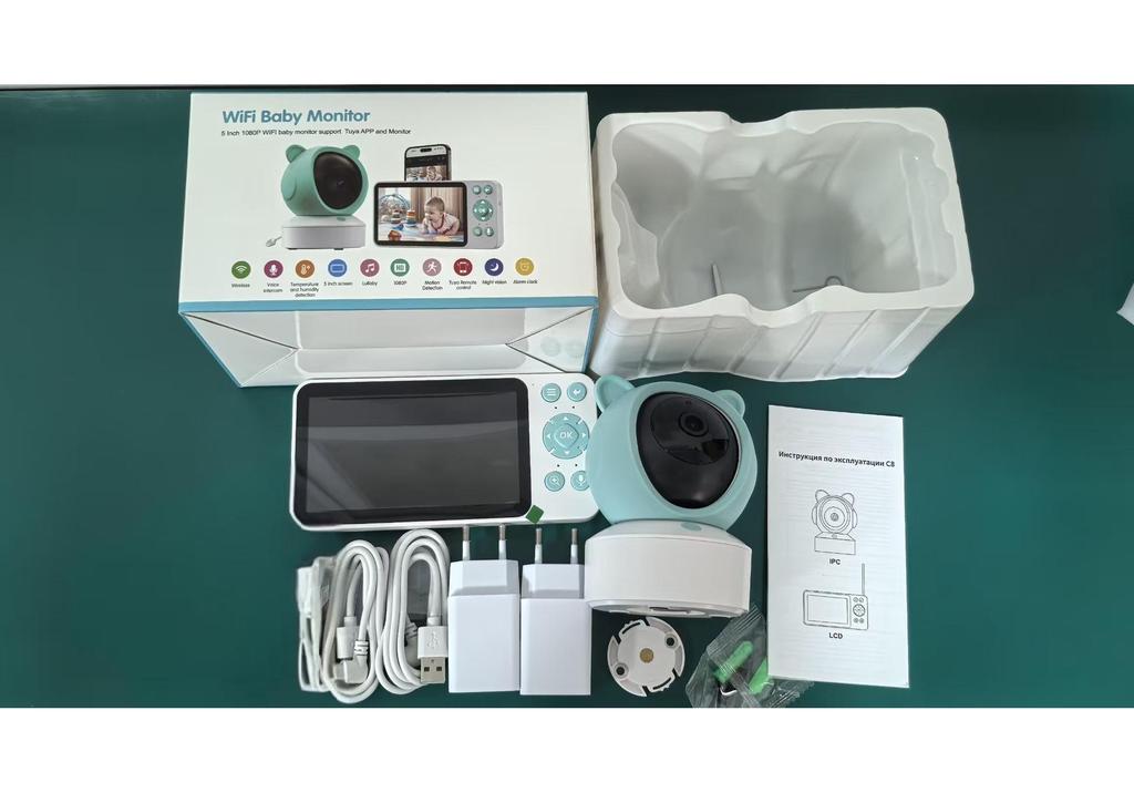 5-Inch Tuya Wireless WiFi Baby Monitor with Voice Intercom