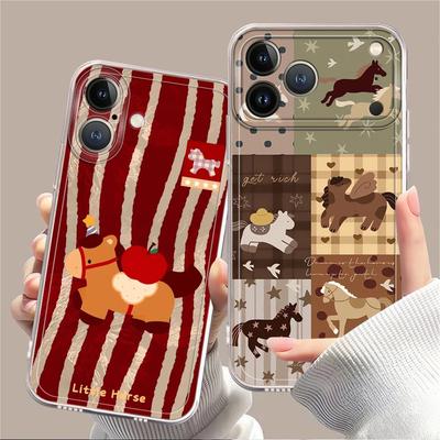 Hülle für iPhone 17 Pro Max XR 13 Pro 7 8 16 11 15 12 Mini 14 Plus XS Max Air Weiche Handyhülle Kreatives Pferd