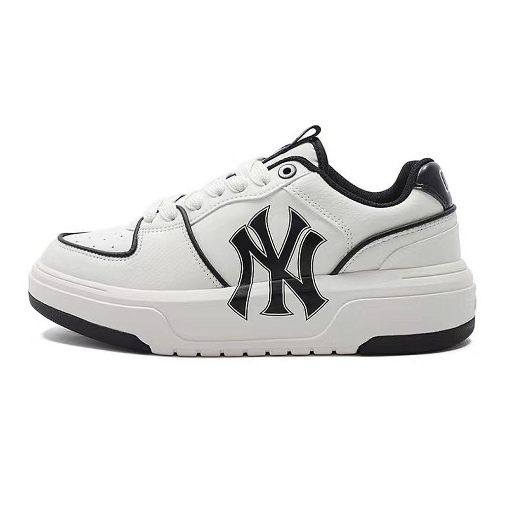 MLB New York Yankees Wear Resistant And Lightweight Low Top Skateboard Shoes Unisex White 3ASXCA12N-50WHS(Team47-MLB)