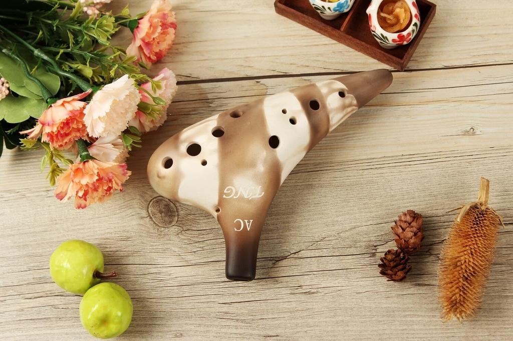TNG Unglazed Ocarina [Single 12-Hole Alto C Key] (Includes Case) Ocarina Wind Instrument High Temperature