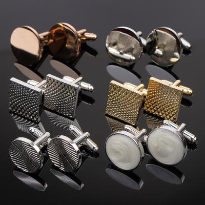 Mens Cufflinks Classic Square Round Glossy Suit Cuff Links Wedding Party Shirts Accessories