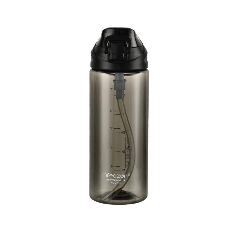 Water bottle700ml high value sports water cup men's and women's fitness cup straw cup with portable handle summer outdoor student plastic