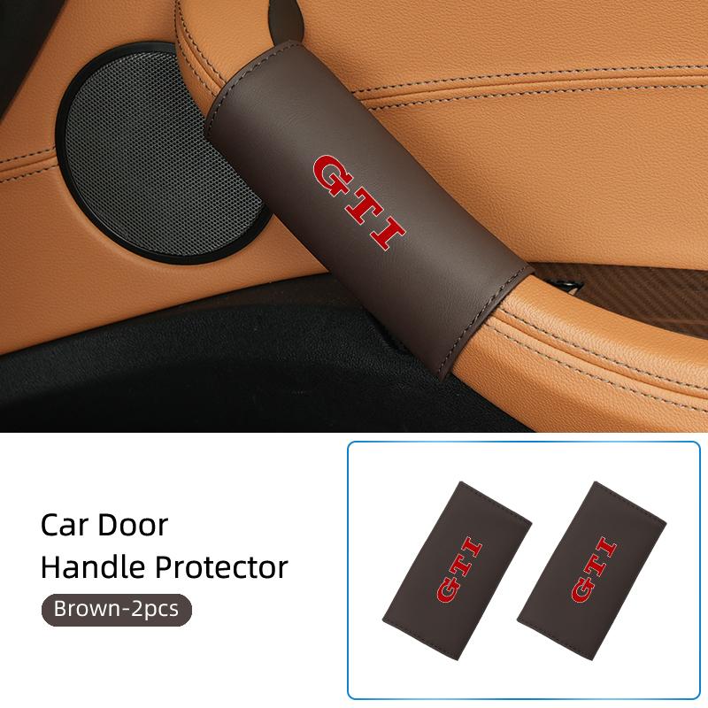 

2026 Hot For Volkswagen VW Car Door Inner Handle Protective Cover Leather Protector Case For Volkswagen VW Golf 4 6 7 GTI Tiguan
