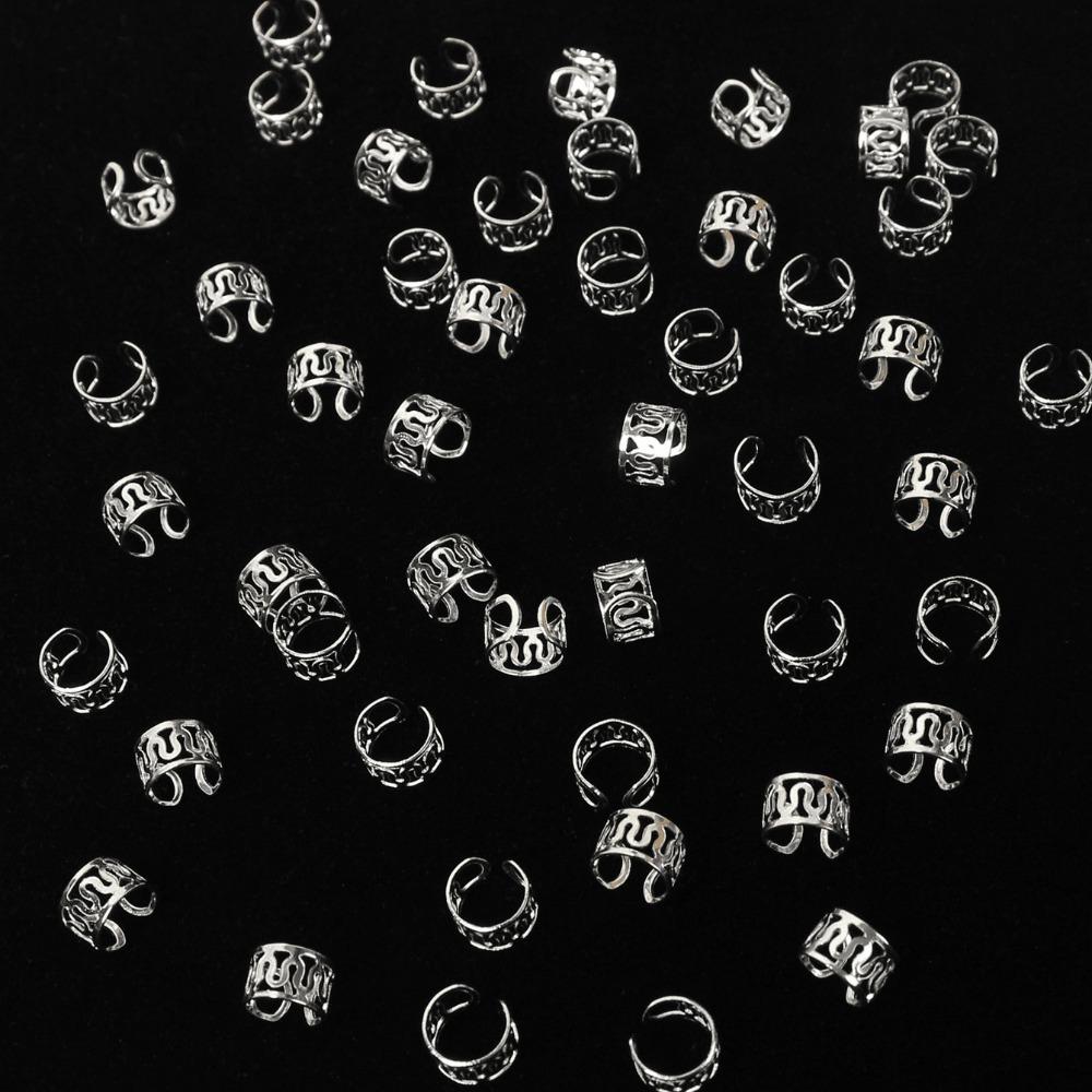 40pcs Metal Cuff Clips Hollow Out Hair Ring Hair Braiding Hair Braid Tubes Dreadlocks Beads Men