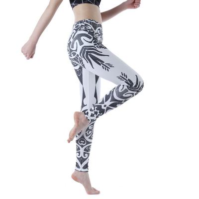European And American Online Red Printed Tight Yoga Pants High Waist Super Elastic Pattern Fashion Fitness