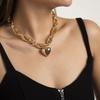 European and American Style, Cold Wind Hollow Thick O-shaped Necklace, Exaggerated Love Niche Pendant Necklace