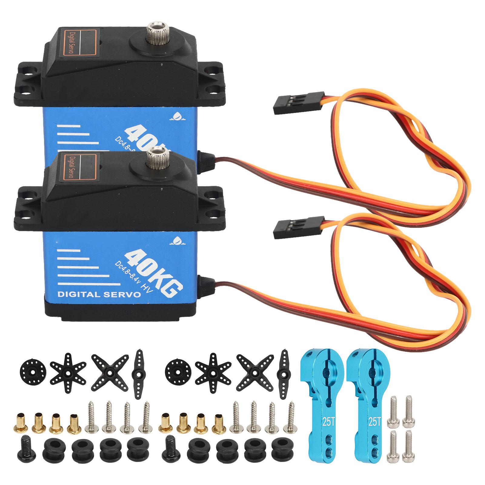 

2PCS 40KG RC Servo Gear Steering Servo High Torque Waterproof Metal Gear Servo with 25T Servo Arm
