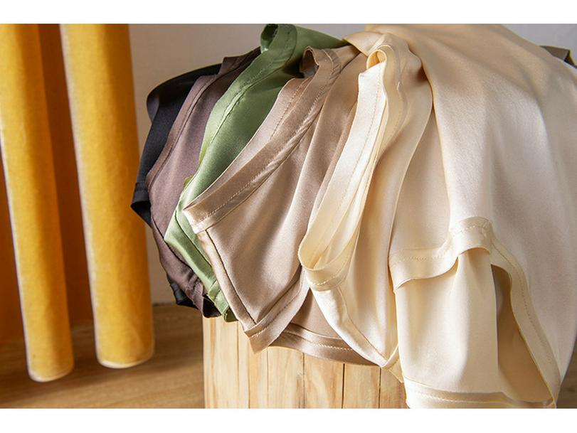 Women's Summer Silk Camisole - Mulberry Satin Solid Sleeveless Top