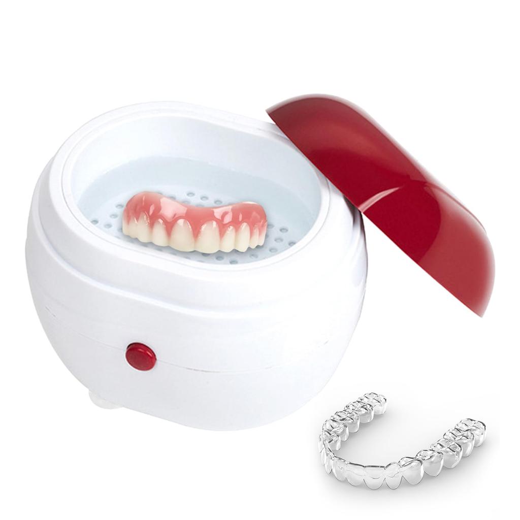 Nigf Automatic Denture Cleaning Case Portable Retainer Cleaner With Filter Effortlessly Clean Dentures