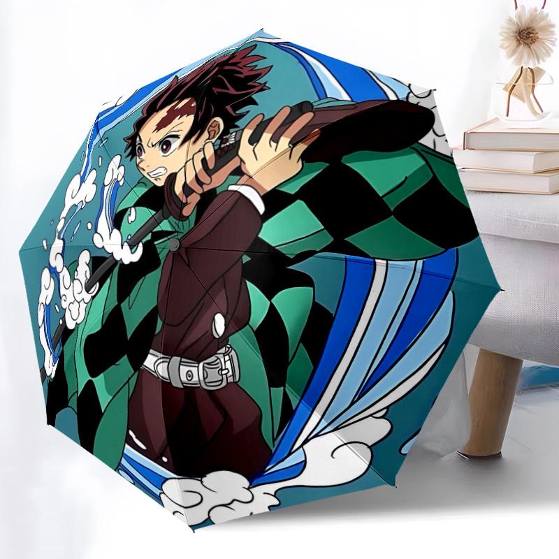 1pc Demon Slayer Automatic Open/Close Umbrella   Compact Travel Umbrella, 8 Rib Heavy Duty, Perfect for Women & Men    a0923169