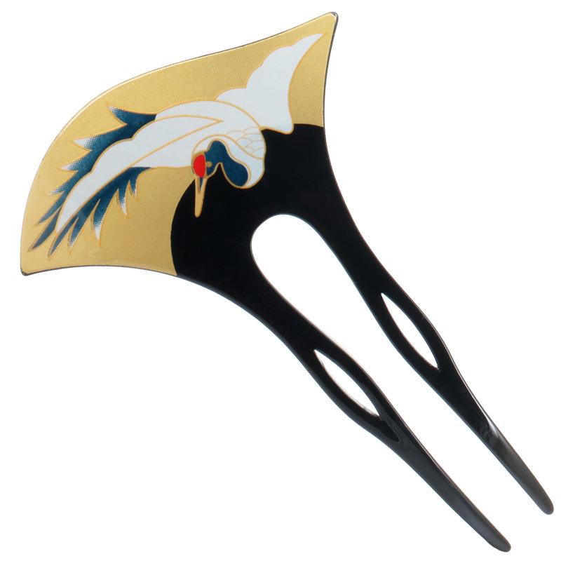 

Acrylic Double-Pronged Red-Crowned Crane Hairpin - Retro Women s Hair Accessory