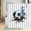 Football Sports Design Shower Curtain, Polyester Fabric, Waterproof, Boys Home Decor, Screens With Hooks, Cartoons Bathroom