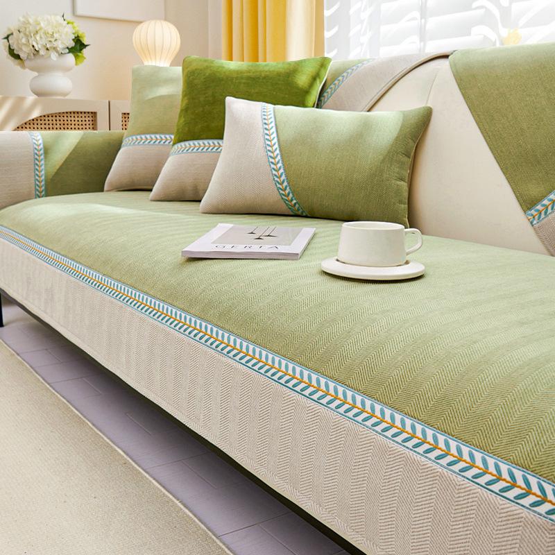 Frisches Chenille-Sofakissen, neu, 2024, vier Jahreszeiten, universelle rutschfeste Sitzkissen, Leder-Sofabezug, Bezugsstoff