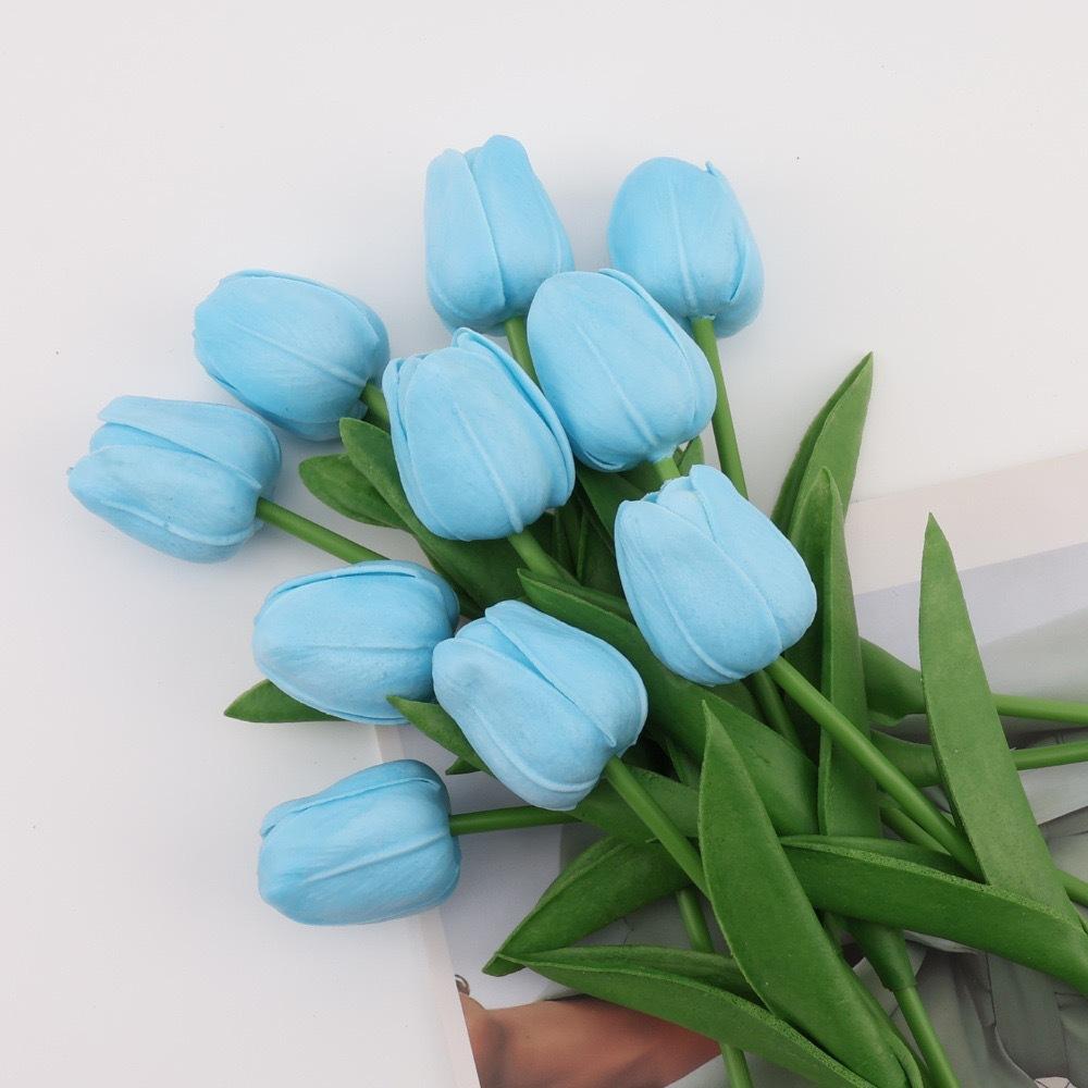 1pcs Mini White Tulip Artificial Flowers, Wedding Home Decor, Realistic Fake Tulips Gifts Birthday Graduation