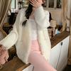 Temperament Elegant Imitation Mink V-neck Lazy Wind Sweater Women's Autumn and Winter Solid Color Pocket Knitted Cardigan