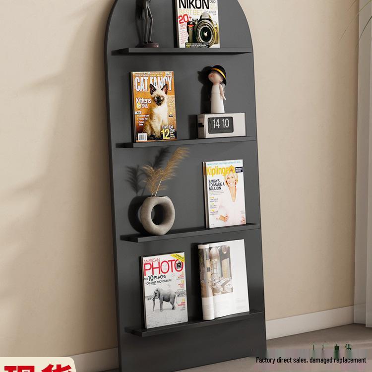 Nordic Floor-Standing Bookshelf: Multi-Layer Wall Storage Rack for Magazines and Picture Books