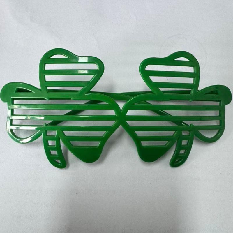 Irish Shamrock Eyeglasses Green Four Leaf Clovers Glasses Leprechaun Costume for Women Men Saint Patrick's Day Sunglass