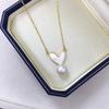 Natural Freshwater Pearl Heart Pendant Necklace - Cute Seashell Design, Perfect Gift for Women