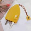 Cute Rabbit Pull Out Key Sleeve Cartoon Animal Pu Leather Car Key Case Holder Large Capacity Keychain Pouch Keychain Organizer