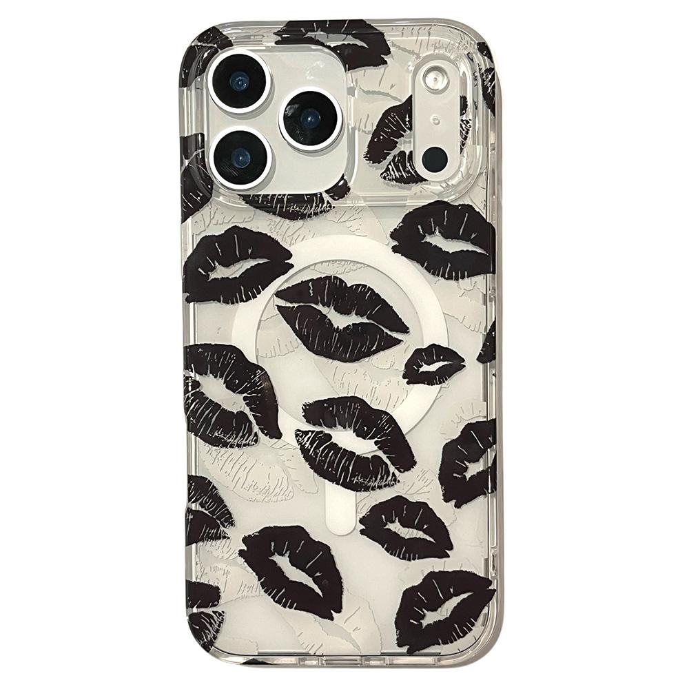 

For iPhone 17 Pro Case Compatible with MagSafe IMD Lip Print Pattern TPU PC Phone Back Cover