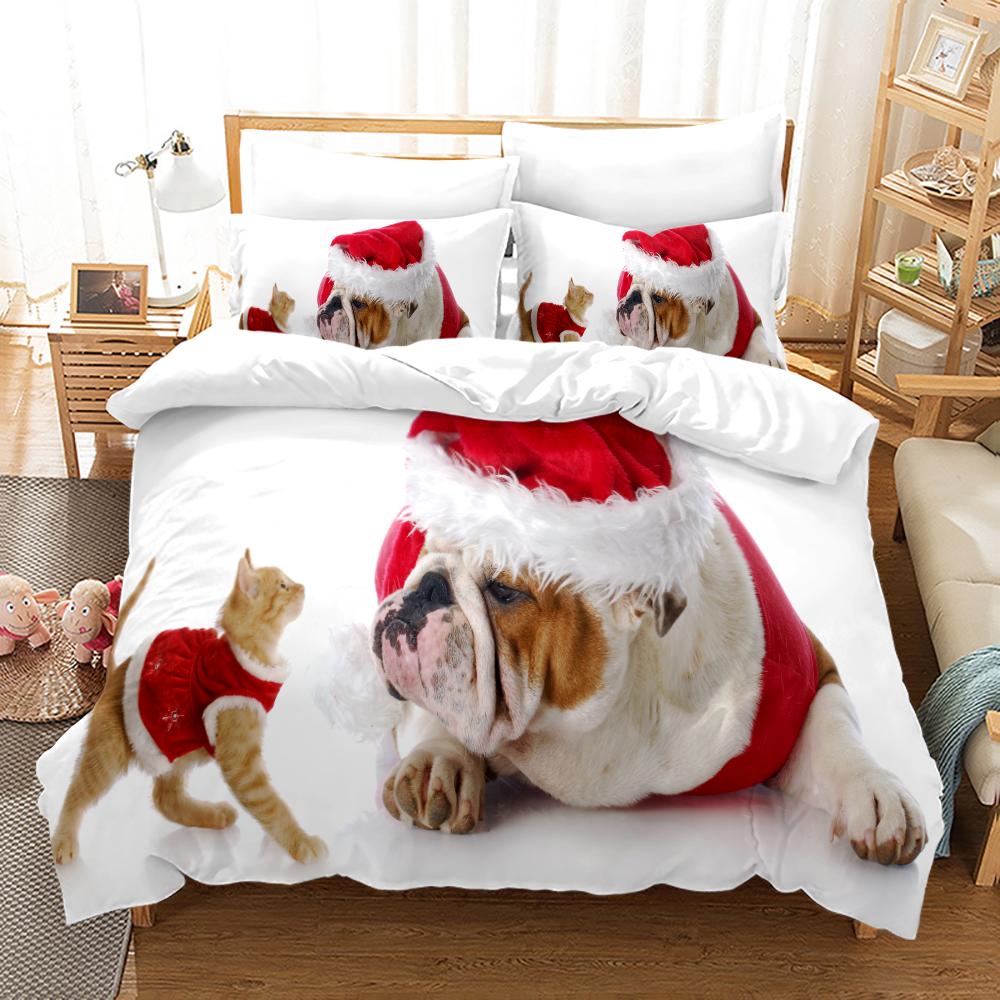 Roztomilý pes Luxusní ložní souprava 3D tisk Pro dospělé Dítě Twin Single Queen King Full Size Ložnice Zvíře Kreslený Set povlaku na přikrývku