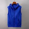 Mode für Männer ärmellose feste Kapuze Weste schlanke Jacke Bluse Tops Shirt