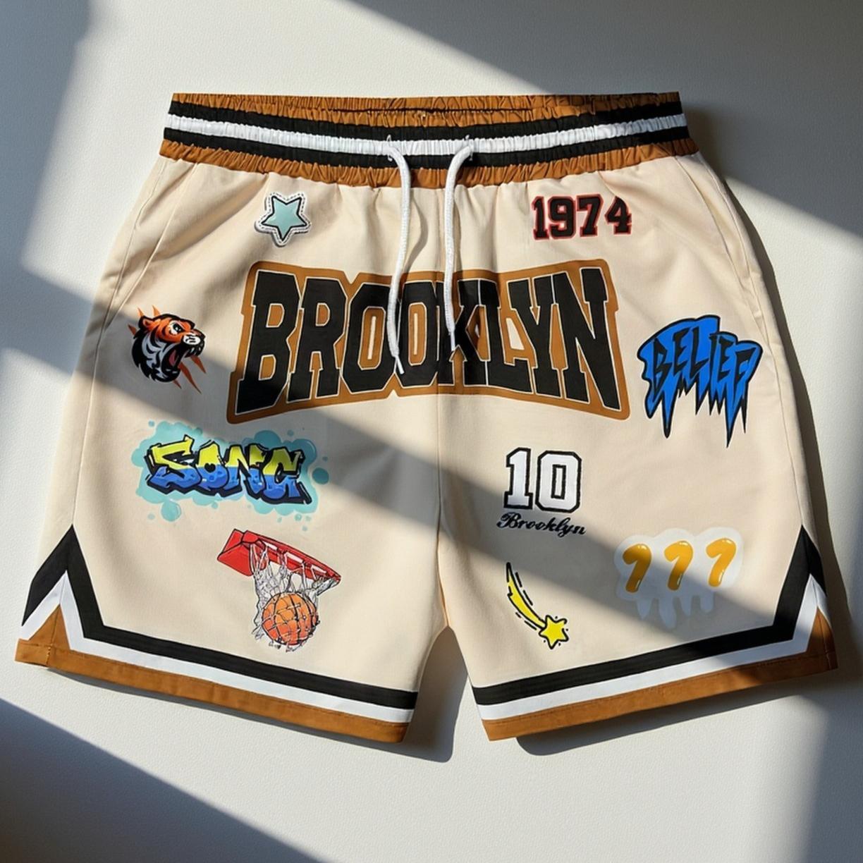 Europe and America Funny Basketball Printed Men s Beach Shorts 3D Printing For Men s Casual Shorts Men s and Women s Sports Shorts XXS