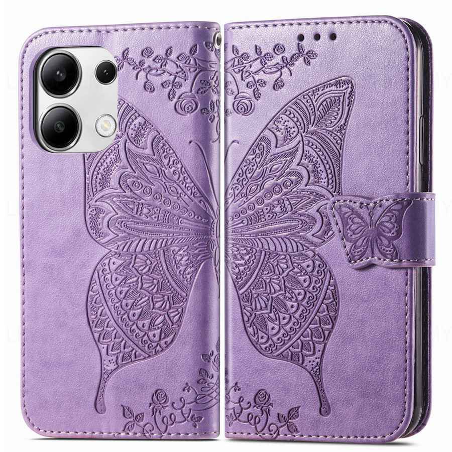 Butterfly Leather Flip Case For Xiaomi 15T Redmi Note 14S 14 Pro Plus 5G Poco X7 M7 F7 Ultra C85 15 15C A5 13X Wallet Cover