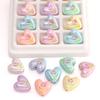 2pcs [20x19mm] Tulip Love Heart Beads Cream Peach Heart Acrylic Beads Mobile Phone Chain Backpack Ornaments DIY Accessories