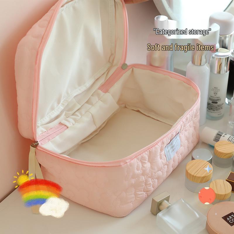 Reise-Make-up-Tasche mit großer Kapazität - Niedliche, flauschige, tragbare Handtasche für Damen