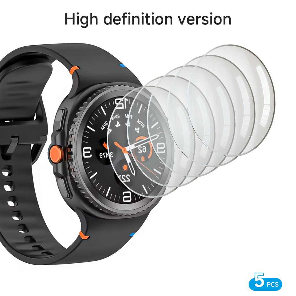1-5PCS Screen Protector for Samsung Galaxy Watch 8 40mm 44mm Classic 9 HD tempered glass film+Eye-protection purple light