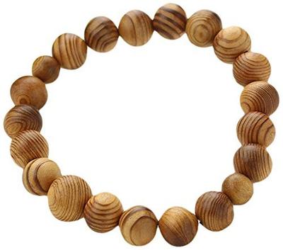 Prayer Beads Bracelet 10 X 11 Mm Yakusugi Prayer Beads Juzu Yakusugi World Heritage Site Yakushima Natural Wood Amulet Brown Stock