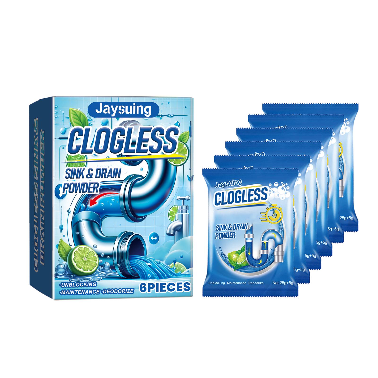 

6 шт. Порошок для удаления засоров в сливе Кухня Ванная Комната Слив для пола Труба для очистки Удаление пятен Устранение запаха