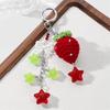 Adorable Crochet Berry Keychain With Bows Bag Accessory Bag Pendant Decors Bag Charm Fashion Keyring For Gifting