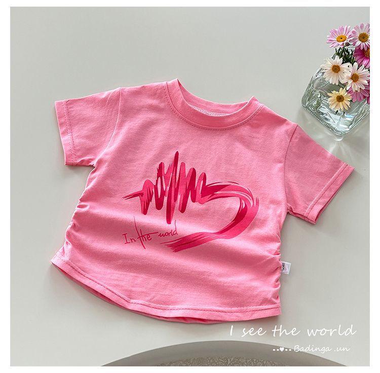 Girls' Summer 2025 Pure Cotton Short Sleeve Baby Top - Stylish A-Class Children's T-Shirt