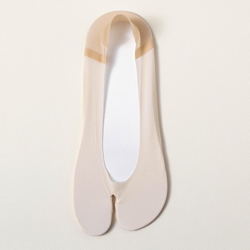 

Women s Pure Cotton Split Toe No-Show Socks - Low Cut, Non-Slip Loafer Socks in Ice Silk for Summer Size 35 to 43