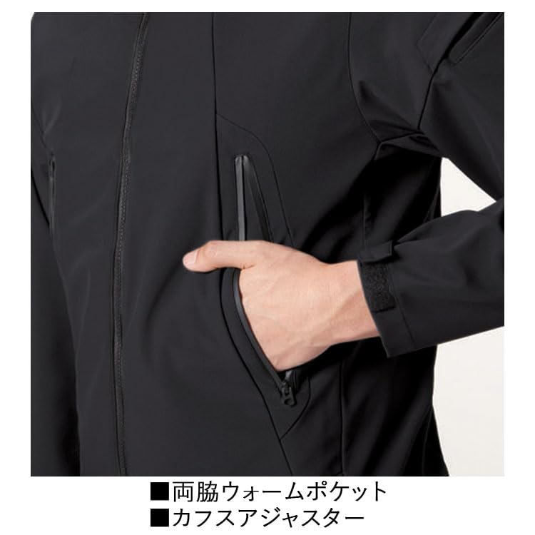 BURTLE 3190 Windproof Hoodie Jacket, Unisex, Water-Repellent, Cold-Weather, Fall/Winter, 2025 Model, BURTLE Workwear (JP, Alphabet, L, 35: Black)