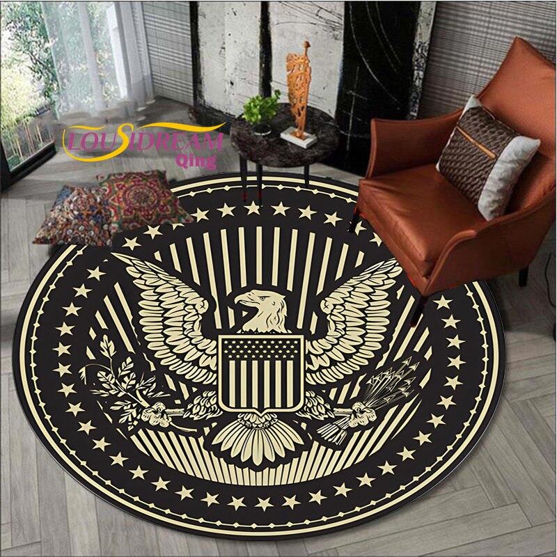 Amerykański orzeł okrągłe dywany w sypialni dywaniki do pokoju dziecięcego na krzesło do salonu mata podłogowe maty termiczne dla wycieraczka dla dzieci
