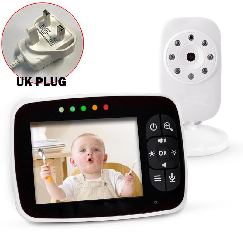 

Радионяня 3,5-дюймовый ЖК-дисплей Детская камера ночного видения Двусторонний звуковой датчик температуры UK plug
