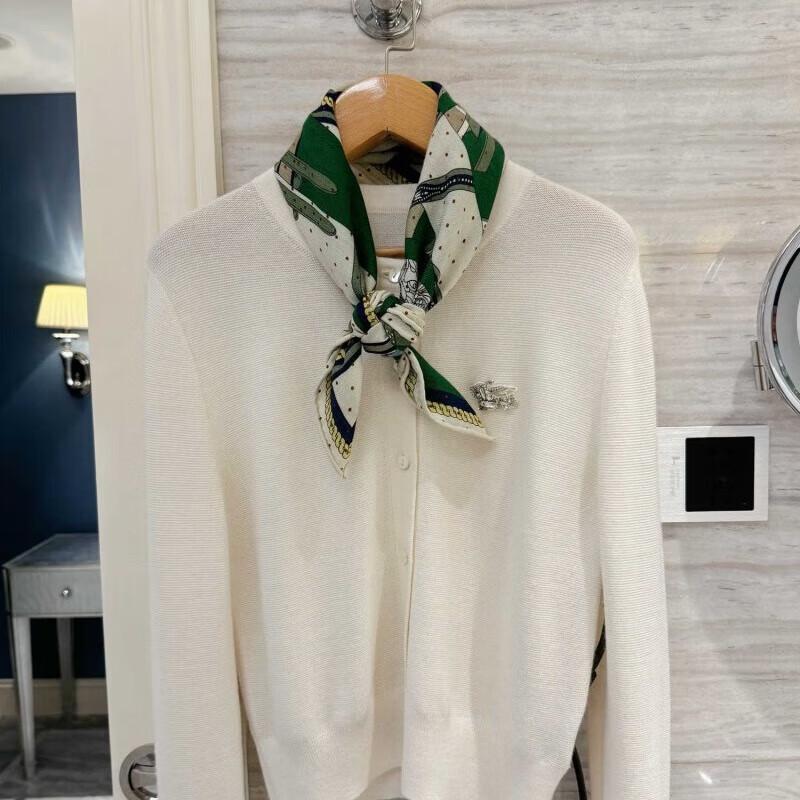 NINA SOLOR Silk Wool Polka Dot Scarf 63x63cm