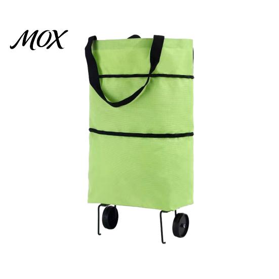 Durable Shopping Trolley for Commuting Foldable Bag with Wheels, Lightweight Portable Large Capacity Grocery Space Saving Travel Luggage Cart