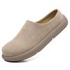 British Style Casual Leather Thick Bottom Slippers Homes In Indoor Slipper Flat Designer Non-Slip Casual Half Drag Shoes